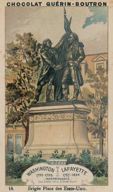 Washington, 1732-1799, Lafayette, 1757-1834, itsenäisyys, Amerikan yhdysvallat, pystytetty Place des Etats-Unis tekijältä French School