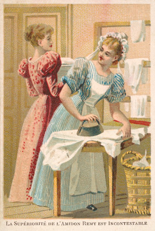 Naisten silitys (chromolitho) tekijältä French School