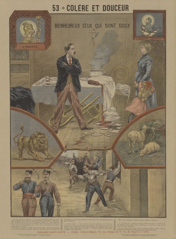 Viha ja kärsivällisyys (väri litho) tekijältä French School