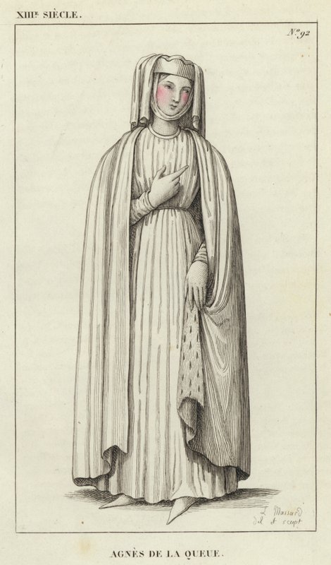 XIII Century, Agnes de la Queue (värillinen kaiverrus) tekijältä French School