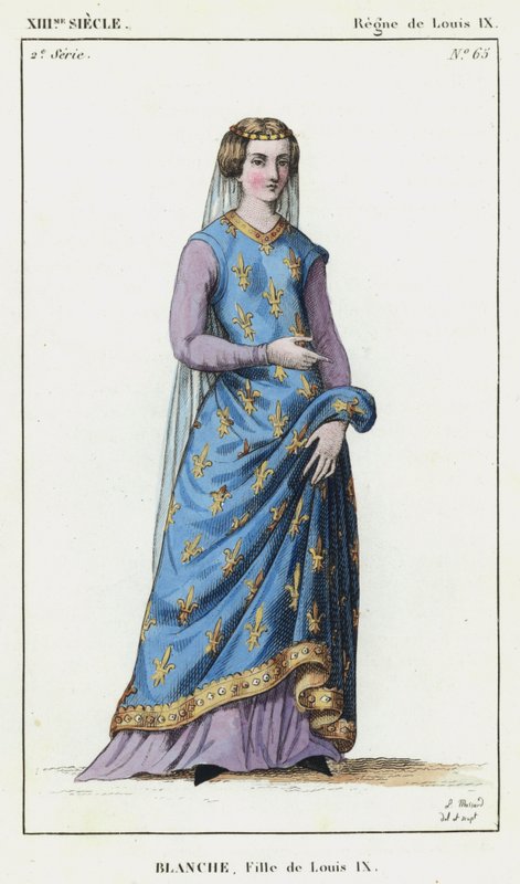 XIII vuosisata, Louis IX:n hallituskausi, Blanche, Louis IX:n tytär (värillinen kaiverrus) tekijältä French School