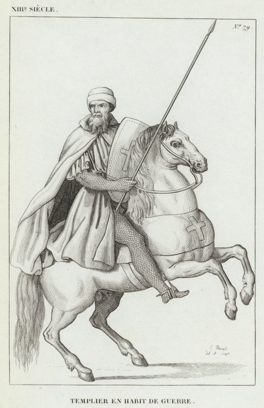 XIII Century, Templar in War Dress (kaiverrus) tekijältä French School