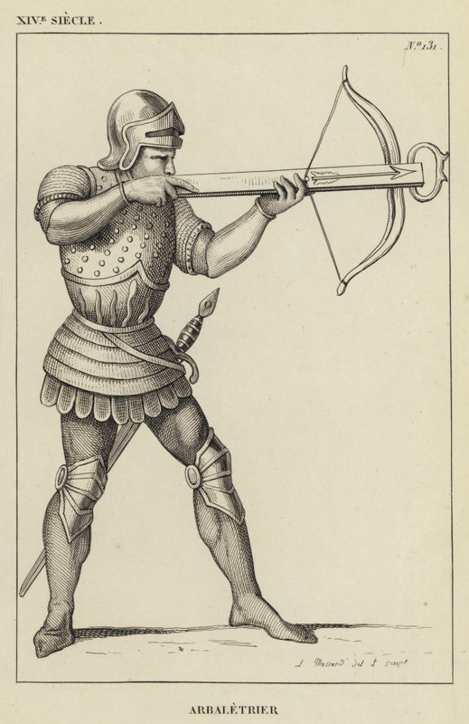 XIV vuosisata, Crossbowman (kaiverrus) tekijältä French School