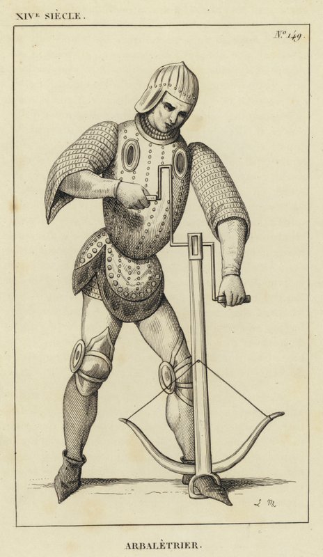 XIV vuosisata, Crossbowman (kaiverrus) tekijältä French School
