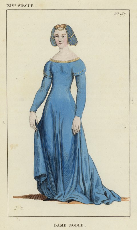 XIV Siecle, Dame Noble (värillinen kaiverrus) tekijältä French School