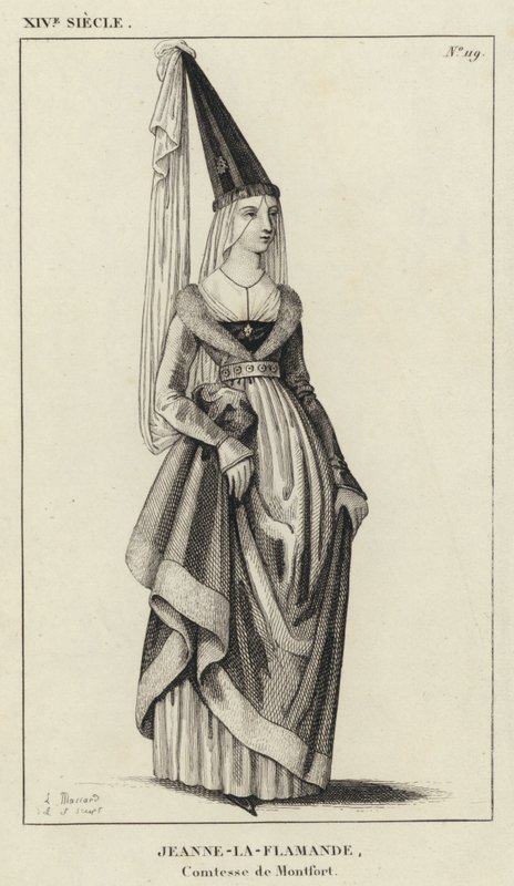 XIV vuosisata, Jeanne-la-Flamande, Montfortin kreivitär (kaiverrus) tekijältä French School