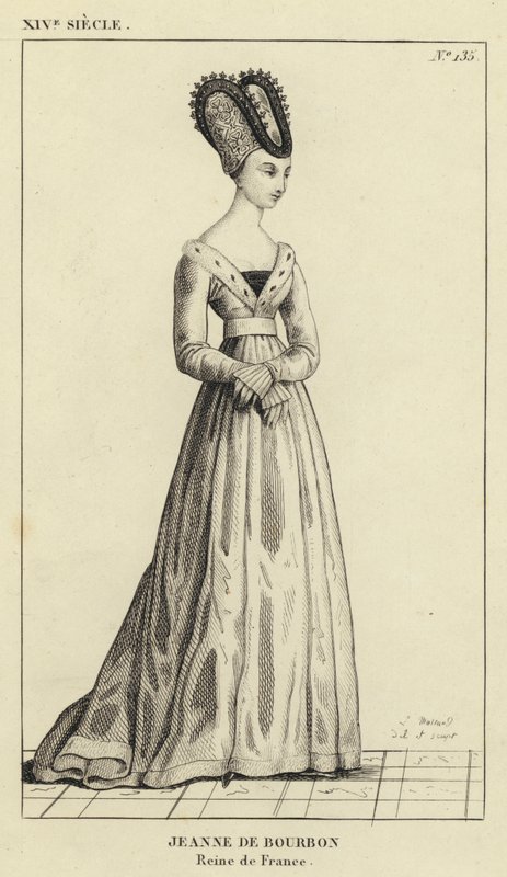 XIV vuosisata, Jeanne de Bourbon, Ranskan kuningatar (kaiverrus) tekijältä French School