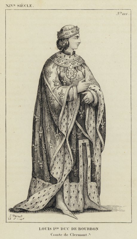 XIV vuosisata, Ludvig I Bourbonin herttua, Clermontin kreivi (kaiverrus) tekijältä French School