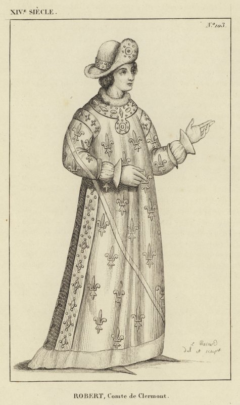 XIV vuosisata, Robert, Clermontin kreivi (kaiverrus) tekijältä French School