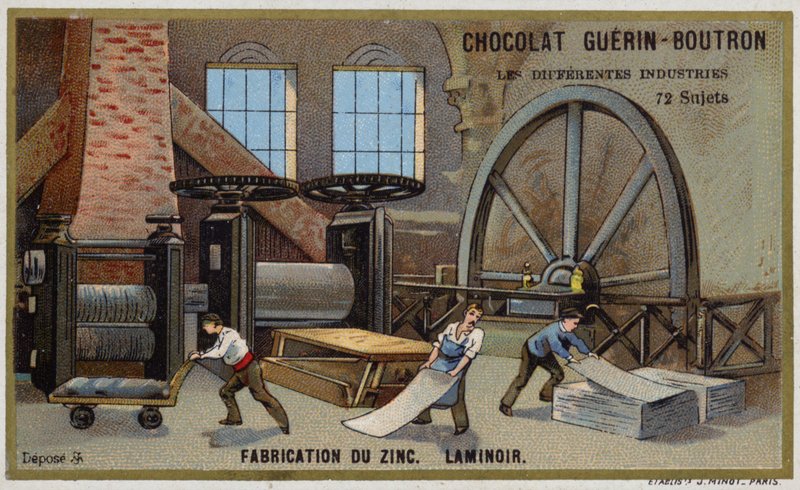 Sinkin valmistus. Rulla (chromolitho) tekijältä French School