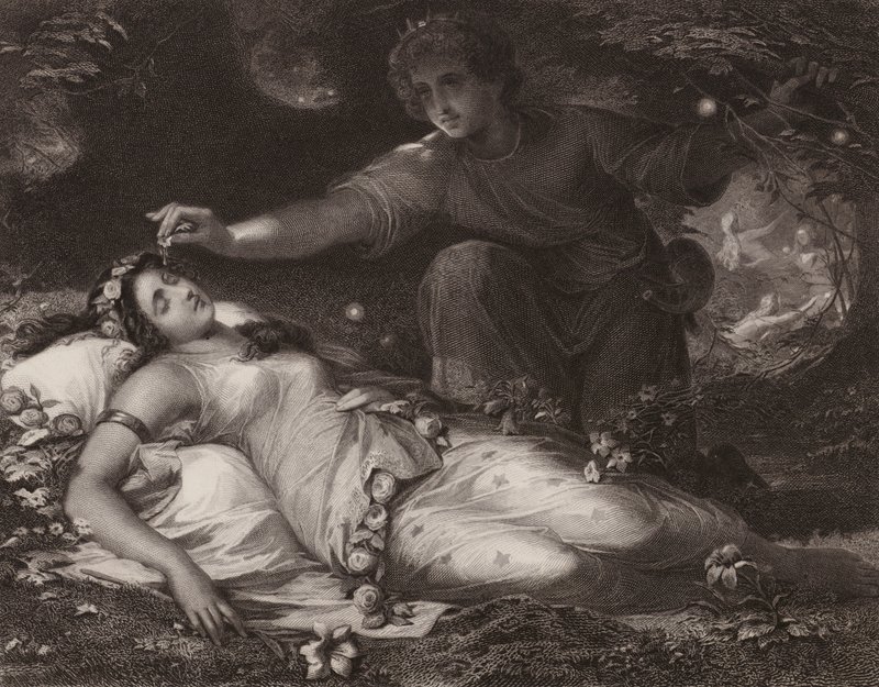Shakespeare: Kesäyön unelma (kaiverrus) tekijältä Friedrich Schwoerer