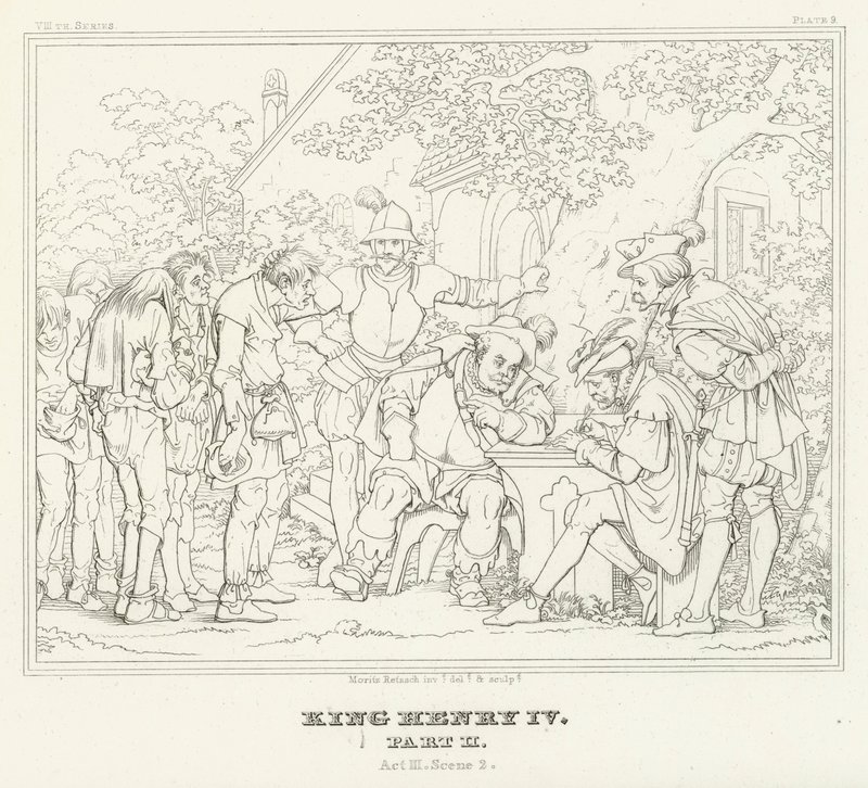 Kuningas Henrik IV, osa II, näytös III, kohtaus 2 (kaiverrus) tekijältä Friedrich August Moritz Retzsch