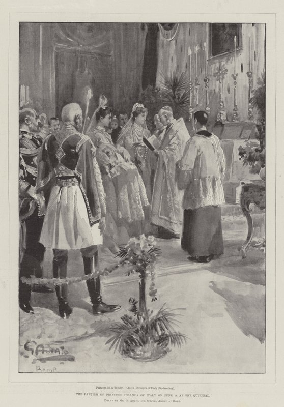 Italian prinsessa Yolandan kaste 15. kesäkuuta Quirinalissa tekijältä G.S. Amato