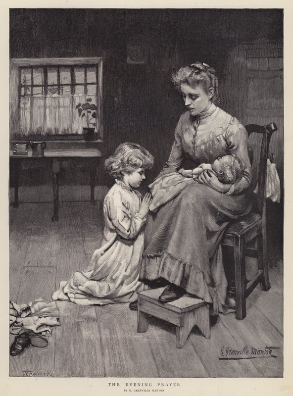Iltarukous (litho) tekijältä G. Grenville Manton