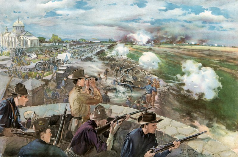 Taistelu ennen Caloocania, 10. helmikuuta 1899 - Näkymä Kiinan kirkosta tekijältä G. W. Peters