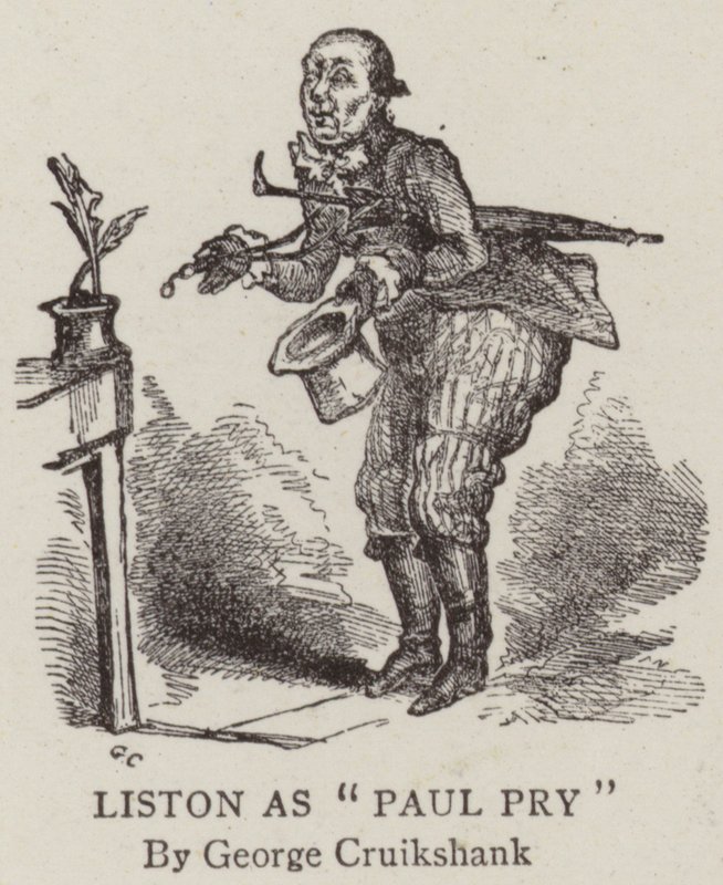 Liston hahmona Paul Pry tekijältä George Cruikshank