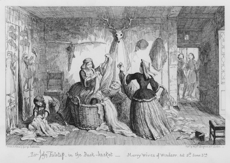 Sir John Falstaff Buck-korissa tekijältä George Cruikshank