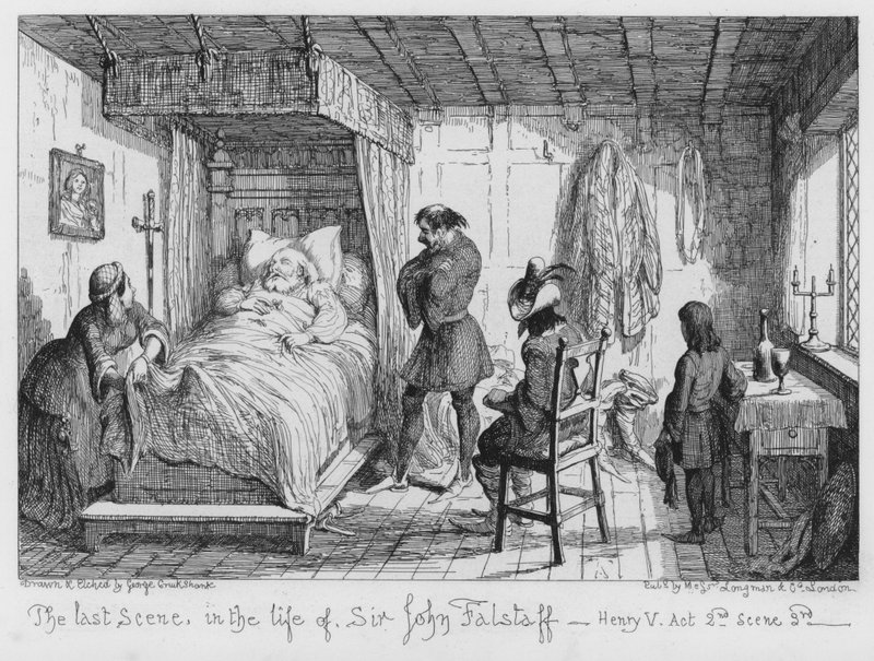 Viimeinen kohtaus Sir John Falstaffin elämässä tekijältä George Cruikshank