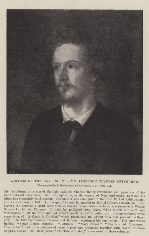 Päivän kirjoittajat, herra Algernon Charles Swinburne tekijältä George Frederick Watts