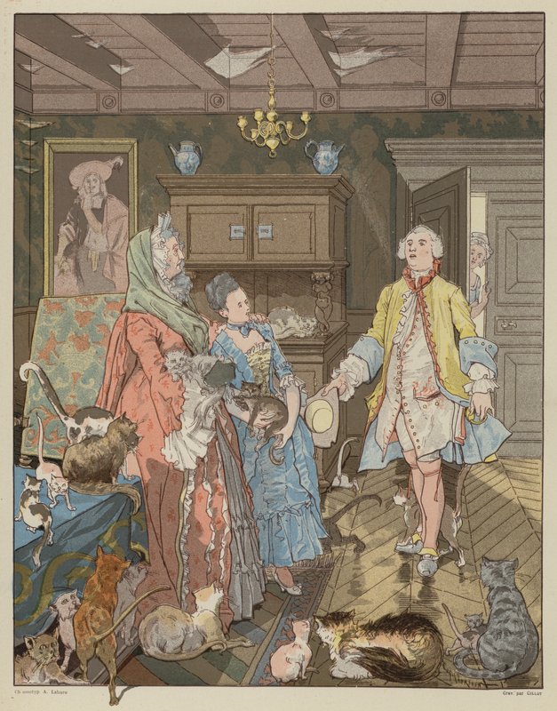 Kohtaus La Dame de Gai-Fredonista, kirjoittanut Quatrelles (Ernest LEpine) tekijältä George Frederick after Folingsby