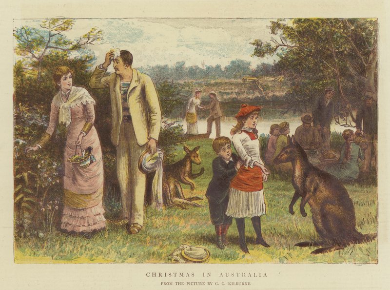 Joulu Australiassa (chromolitho) tekijältä George Goodwin Kilburne