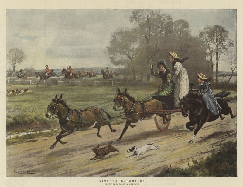 Nimrodin tyttäret (chromolitho) tekijältä George Goodwin Kilburne