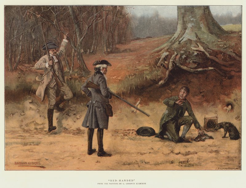 Punakätinen (chromolitho) tekijältä George Goodwin Kilburne