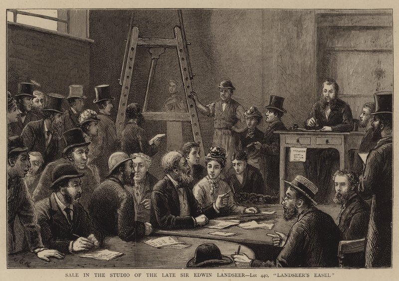Myynti edesmenneen Sir Edwin Landseerin studiossa, Lot 440, Landseerin maalausteline tekijältä George Goodwin Kilburne