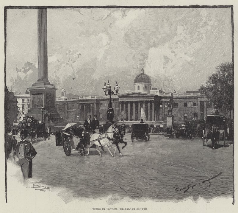 Näkymät Lontoossa, Trafalgar Square tekijältä George L. Seymour