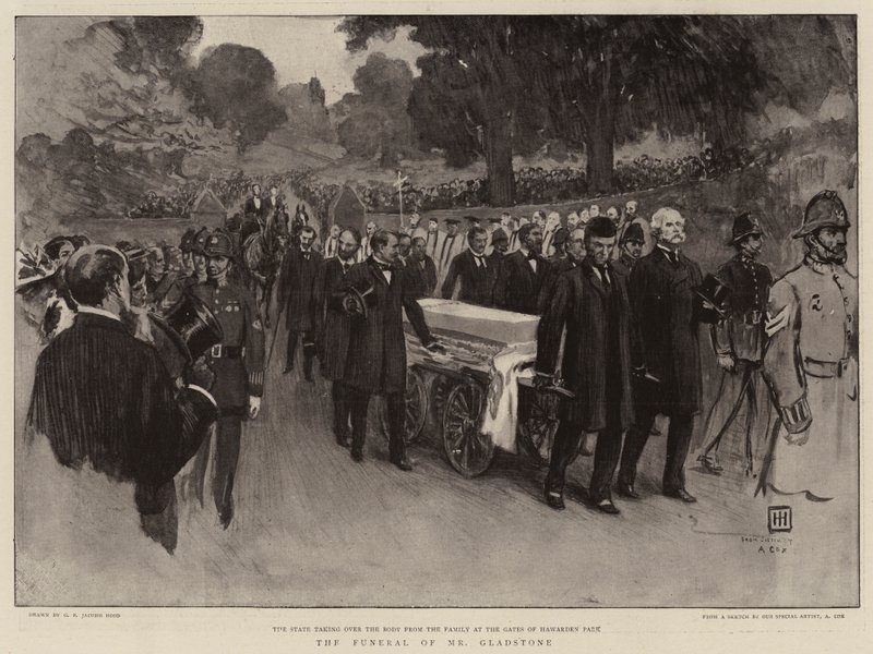 Herra Gladstonen hautajaiset tekijältä George Percy Jacomb Hood