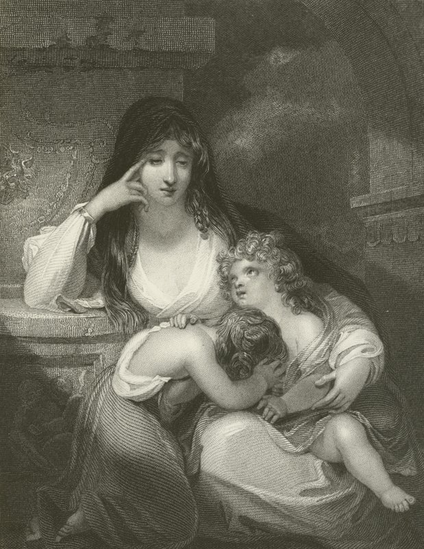Lady Pamela Fitzgerald, lordi Edward Fitzgeraldin leski ja hänen lapsensa. tekijältä George Romney