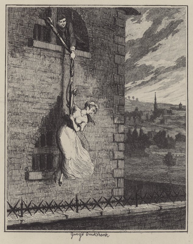 Kuvitus Jack Sheppardille (kaiverrus) tekijältä George (after) Cruikshank