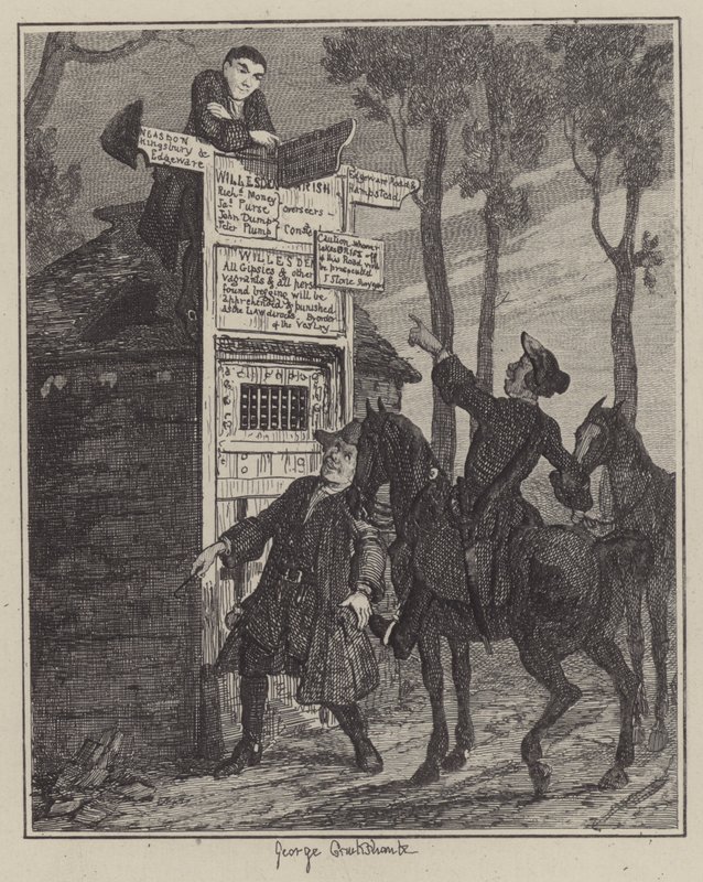 Kuvitus Jack Sheppardille (kaiverrus) tekijältä George (after) Cruikshank