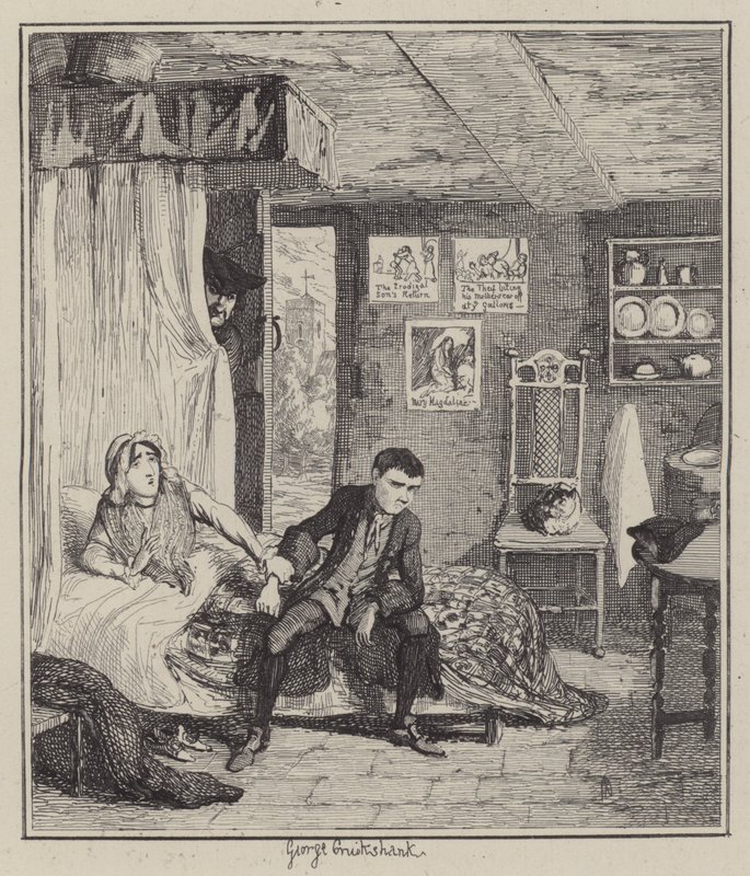 Kuvitus Jack Sheppardille (kaiverrus) tekijältä George (after) Cruikshank