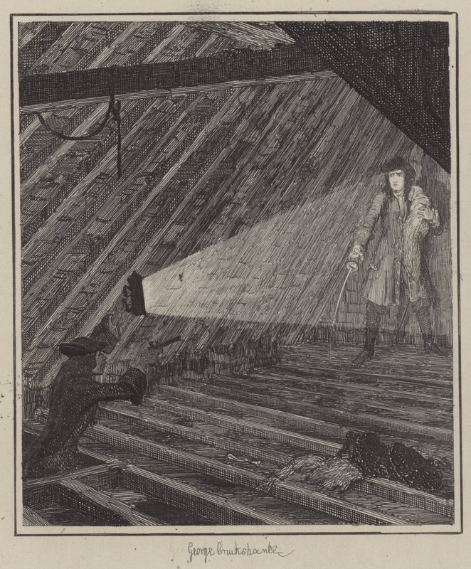 Kuvitus Jack Sheppardille (kaiverrus) tekijältä George (after) Cruikshank