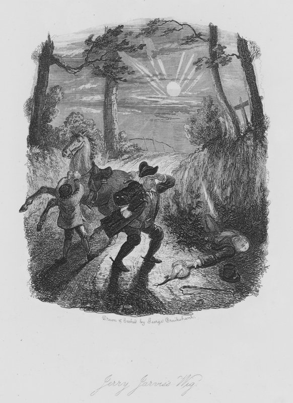 Jerry Jarvisin peruukki (kaiverrus) tekijältä George (after) Cruikshank