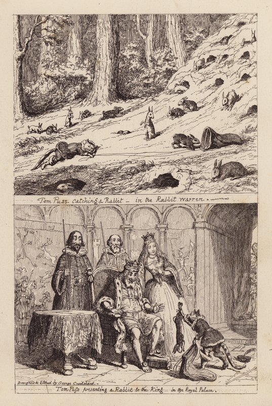 Saapasjalkakissa (kaiverrus) tekijältä George (after) Cruikshank