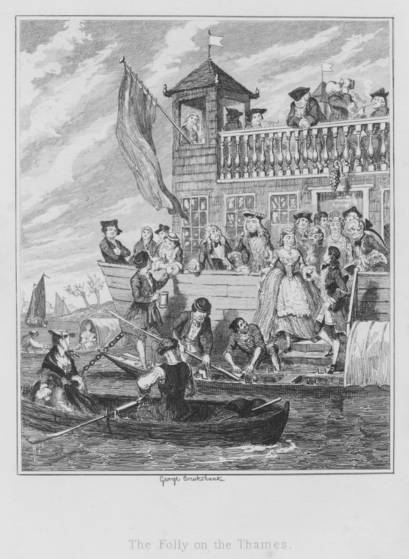 The Folly on the Thames (kaiverrus) tekijältä George (after) Cruikshank