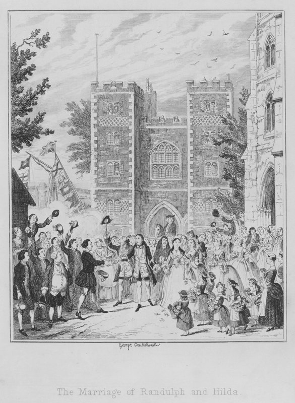 Randulphin ja Hildan häät (kaiverrus) tekijältä George (after) Cruikshank