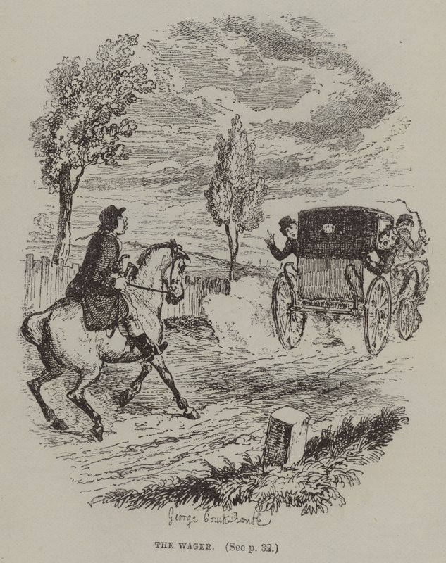 Vedonlyönti (kaiverrus) tekijältä George (after) Cruikshank