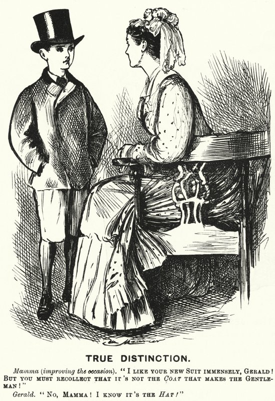 Punch sarjakuva: True Distinction (kaiverrus) tekijältä George (after) Du Maurier