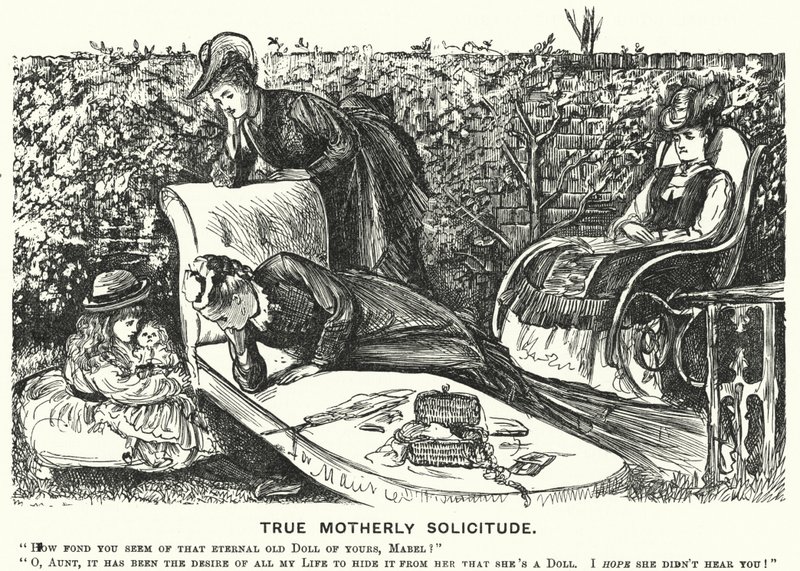 Punch-sarjakuva: True Motherly Solicitude (kaiverrus) tekijältä George (after) Du Maurier