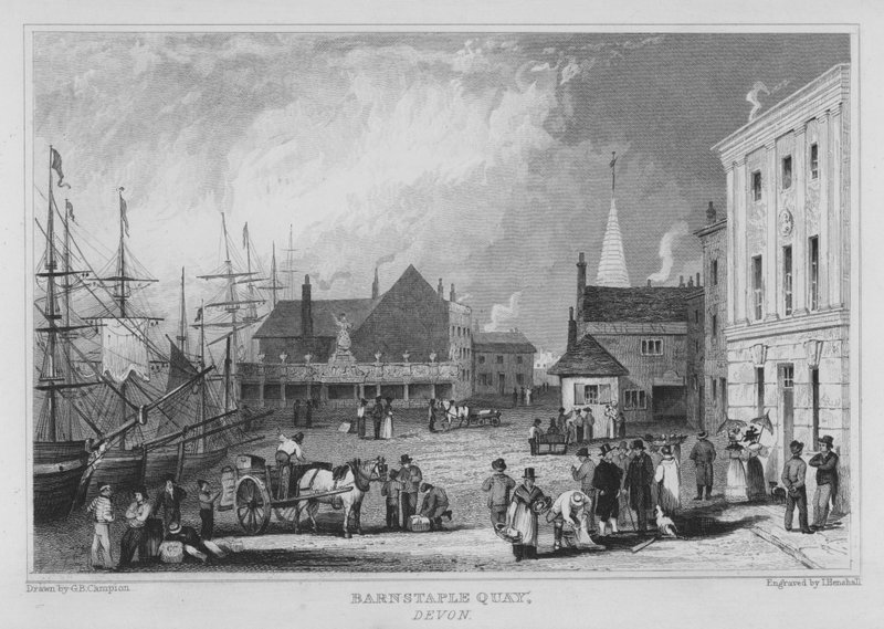 Barnstaple Quay, Devon (kaiverrus) tekijältä George Bryant Campion