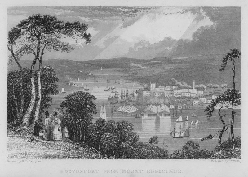 Devonport Mount Edgecumbelta (kaiverrus) tekijältä George Bryant Campion
