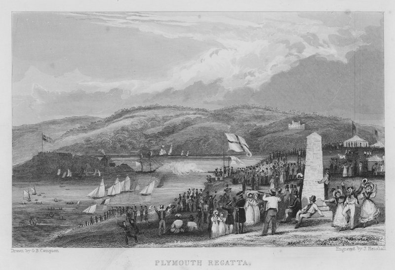 Plymouth Regatta (kaiverrus) tekijältä George Bryant Campion