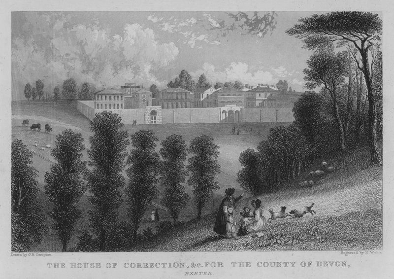 The House of Correction jne Devonin piirikunnassa Exeterissä (kaiverrus) tekijältä George Bryant Campion