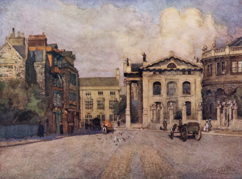 Oxford: Broad Street (väri litho) tekijältä George Carline