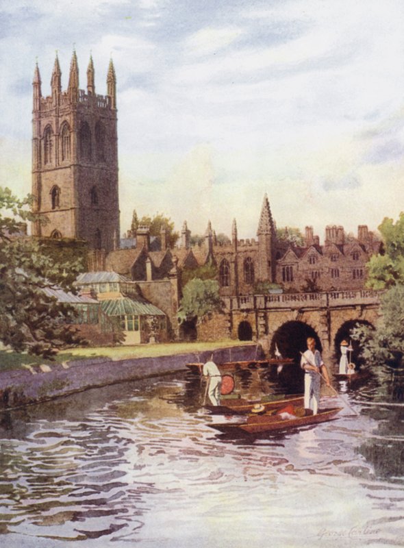 Oxford: Magdalen College ja Bridge Cherwellistä tekijältä George Carline