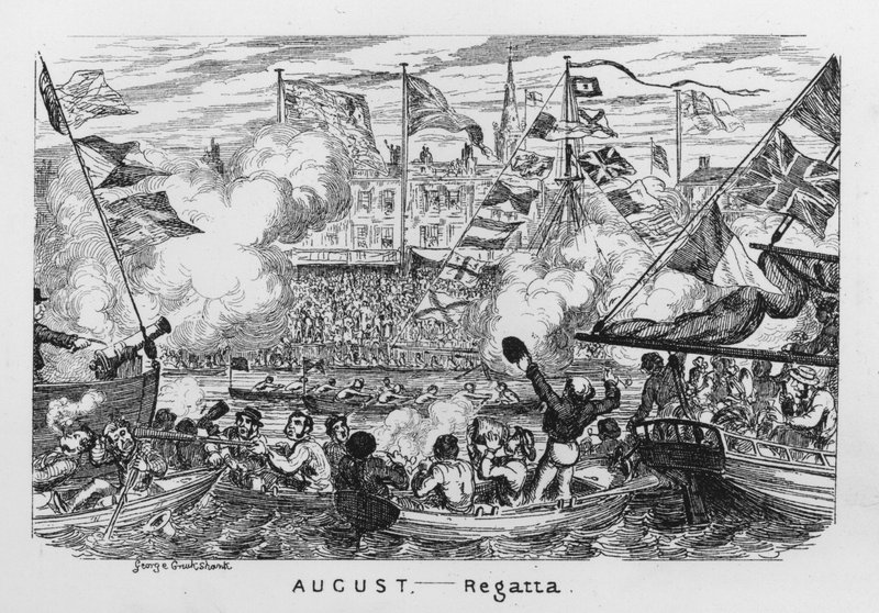 elokuu, Regatta (kaiverrus) tekijältä George Cruikshank