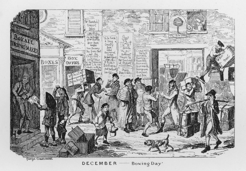 Tapaninpäivä (kaiverrus) tekijältä George Cruikshank